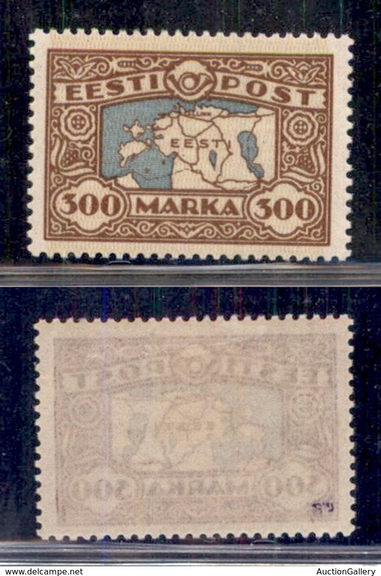 ESTONIA - 1924 - 300 Marchi Carta Geografica (54) - Gomma Originale - Altri & Non Classificati