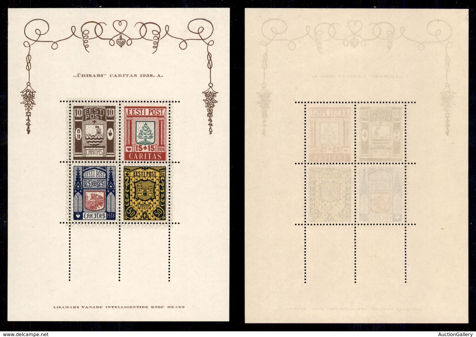 ESTONIA - 1938 - Foglietto Caritas III (Block 1) - Gomma Integra (60) - Altri & Non Classificati