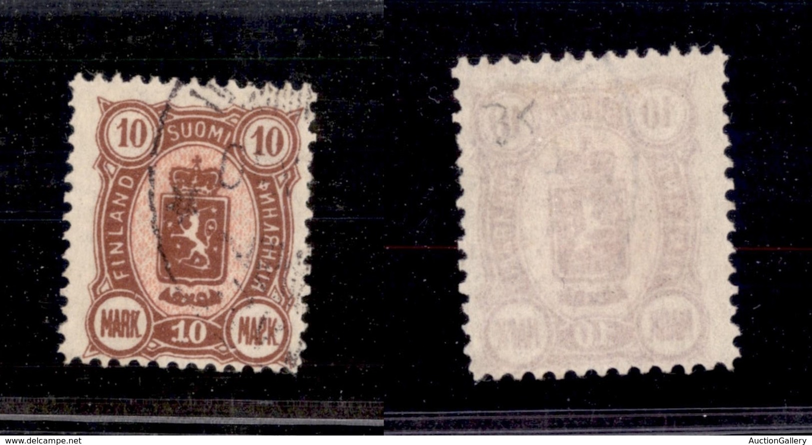 FINLANDIA - 1889 - 10 Marchi Stemma (34A) - Usato (90) - Autres & Non Classés