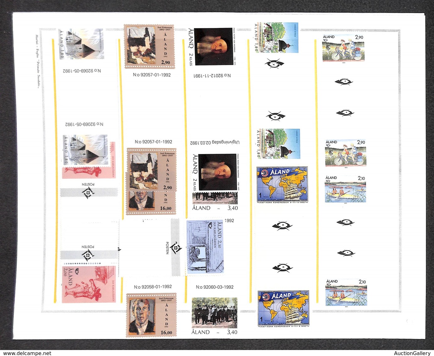 FINLANDIA - ALAND - 1991/1992 – 22 Valori Del Periodo In Coppia Con Interspazio Di Foglio – Gomma Integra (42) - Other & Unclassified