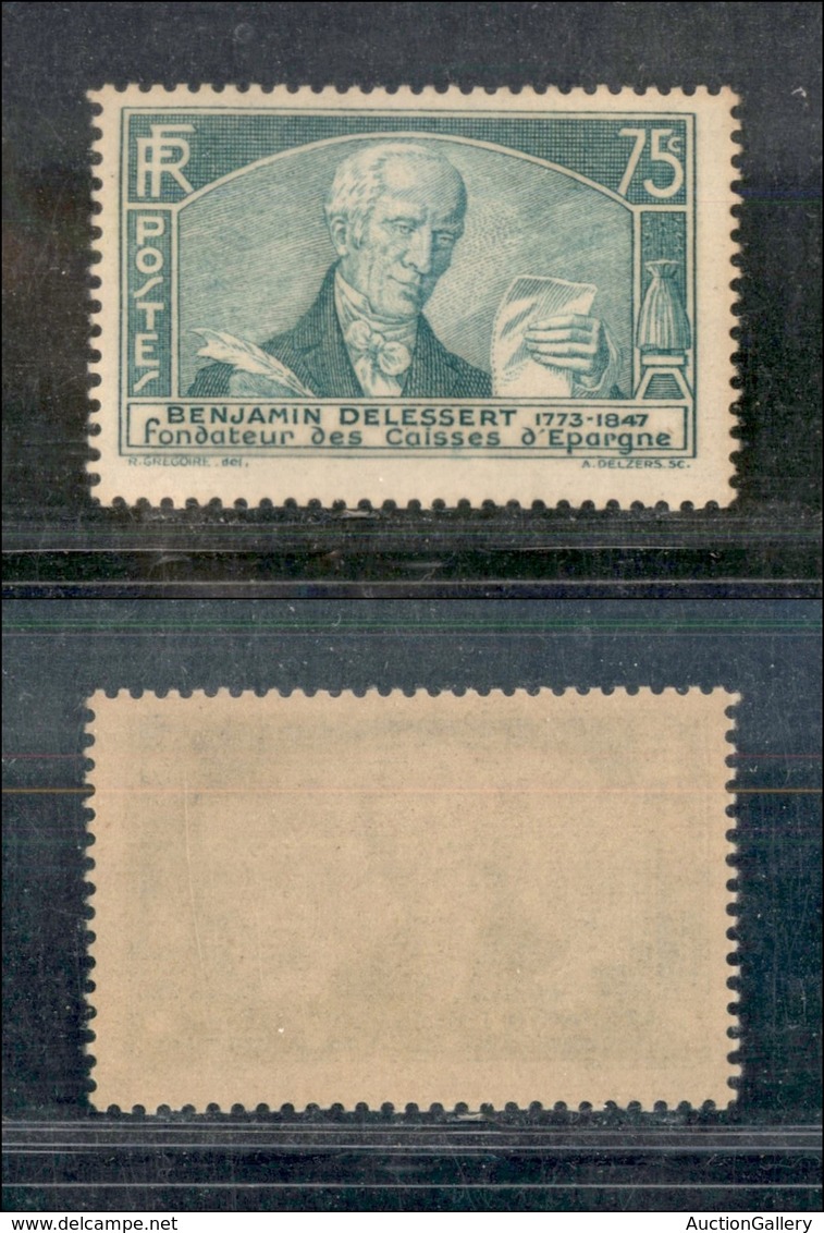 FRANCIA - 1935 - 75 Cent B-Delessert (299) - Gomma Integra (35) - Altri & Non Classificati