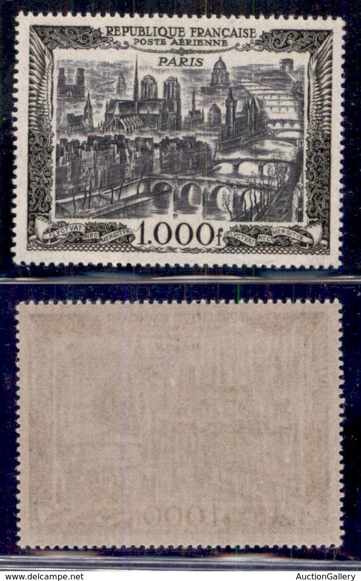 FRANCIA - 1949 - 1000 Franchi Parigi Posta Aerea (865) - Gomma Integra (130) - Other & Unclassified