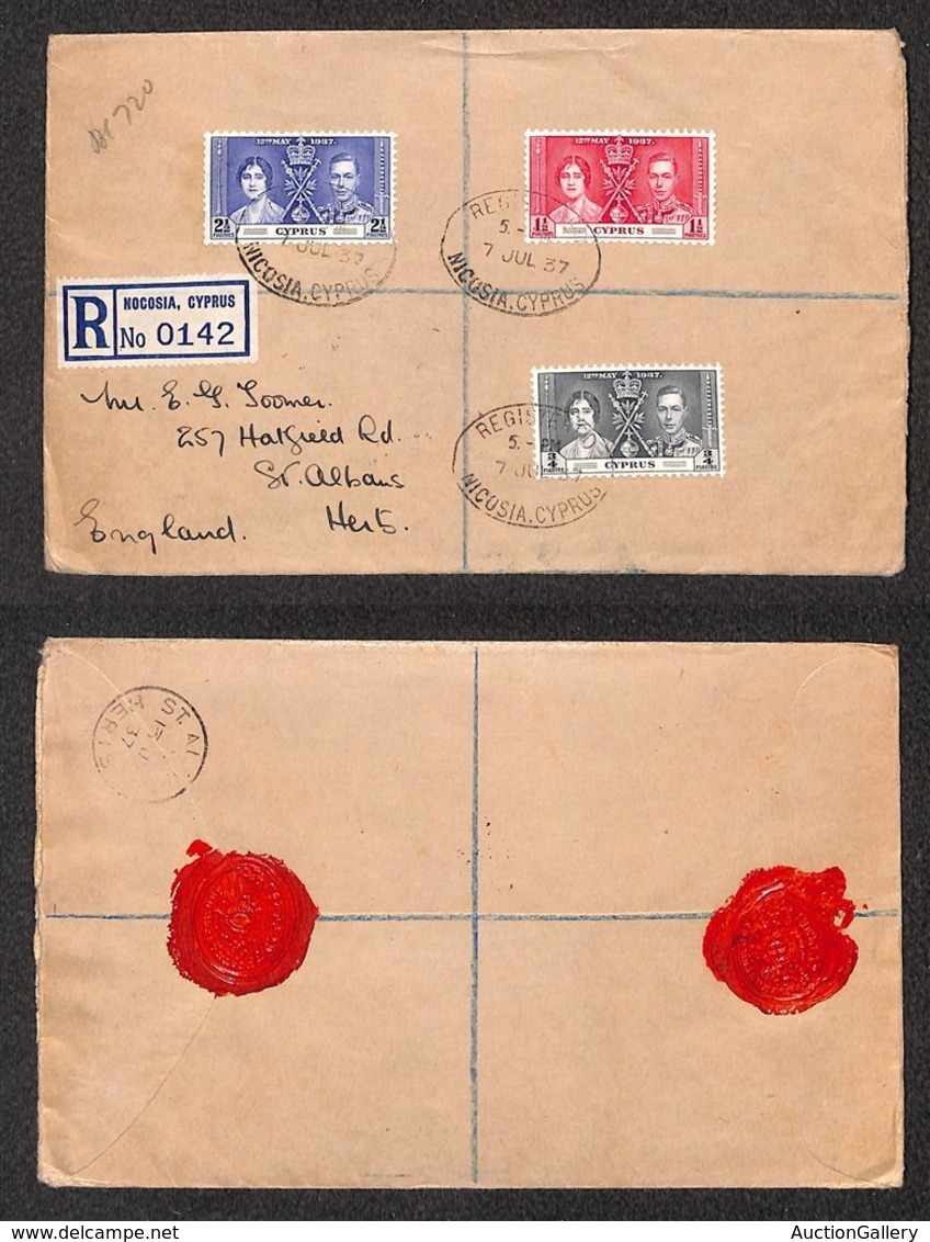 COLONIE INGLESI - Cyprus - Nozze 1937 – Raccomandata Da Nocosia Del 7.7.37 - Other & Unclassified
