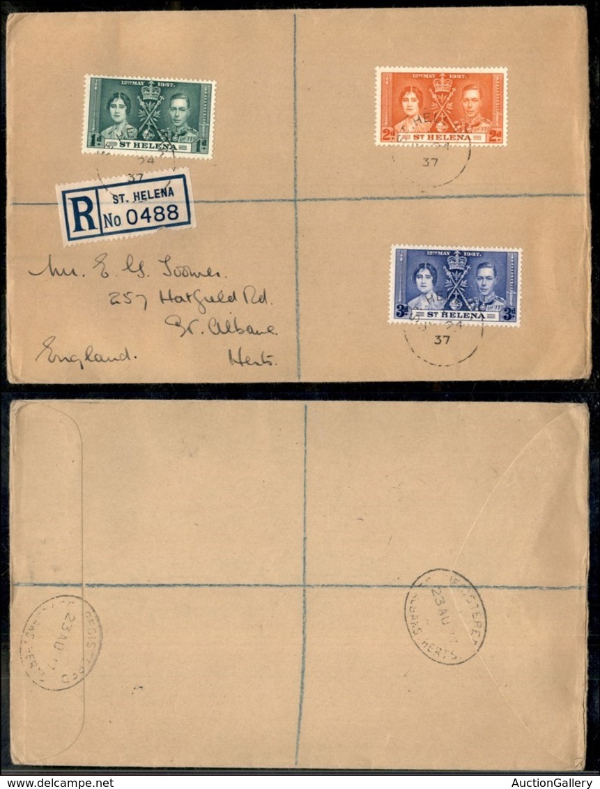 COLONIE INGLESI - St.Helena - Nozze 1937 – Raccomandata Per St. Albans 23.8.37 - Other & Unclassified