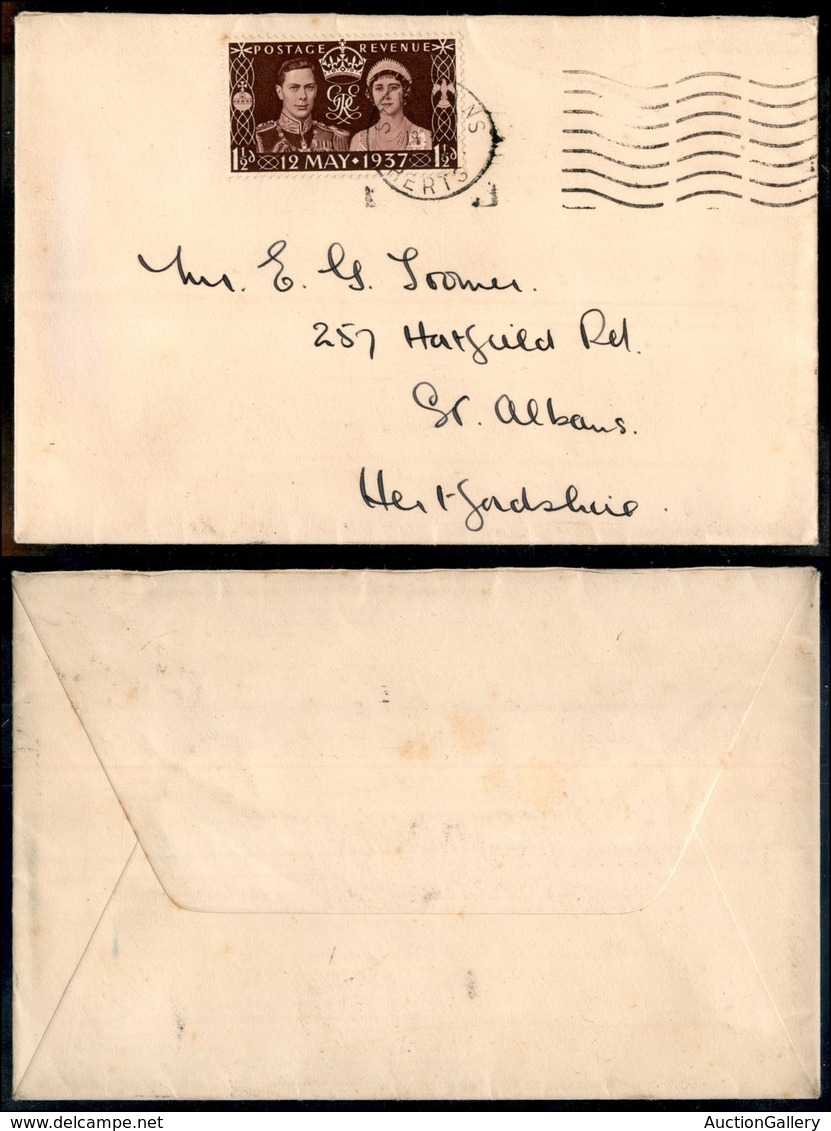 COLONIE INGLESI - Somaliland - 1 E ½ Pence Nozze 1937 Su Busta Da St. Albans Del 12.5.37 - Other & Unclassified