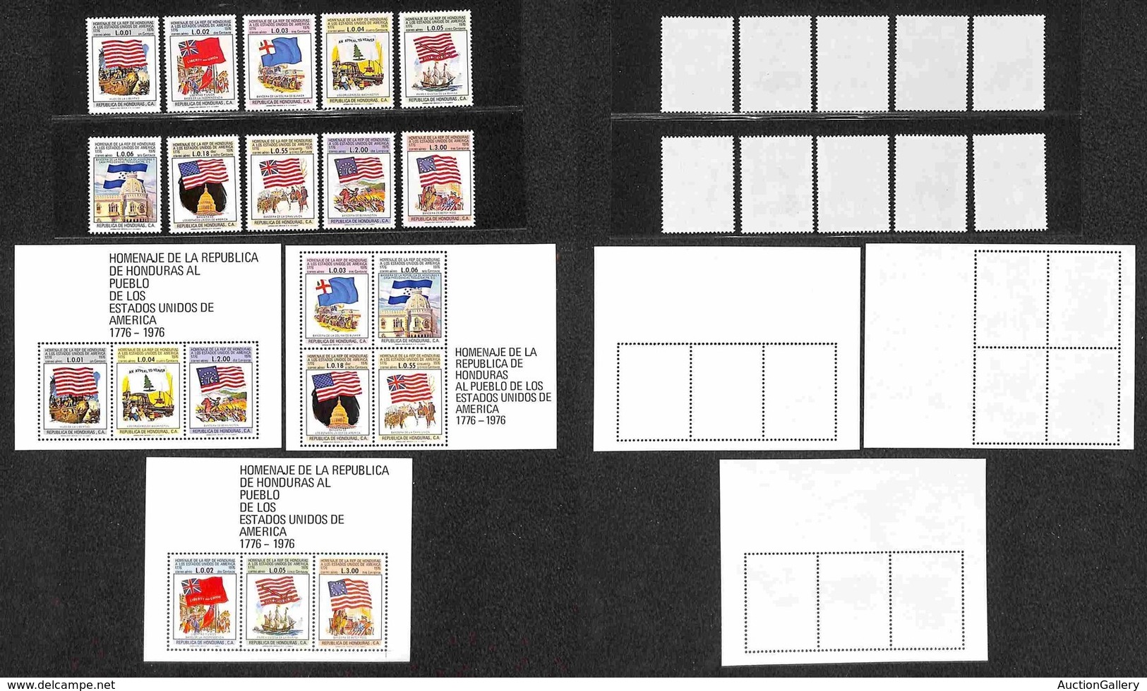 HONDURAS - 1976 - 200 Anni USA (880/889 + Block 26/28) - Emissione Completa - Gomma Integra (34) - Other & Unclassified