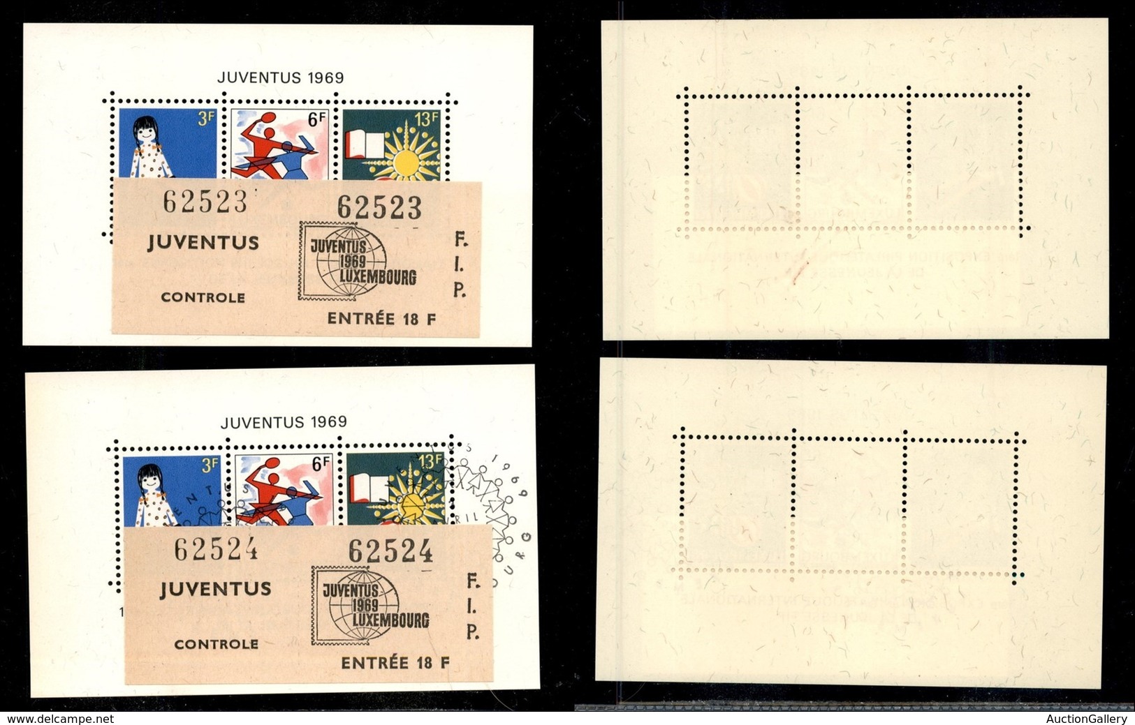 LUSSEMBURGO - 1969 - Juventus 1969 Luxemburg (block 8) - Due Foglietti Uno Nuovo E Uno FDC Con Biglietti D'entrata All'e - Other & Unclassified