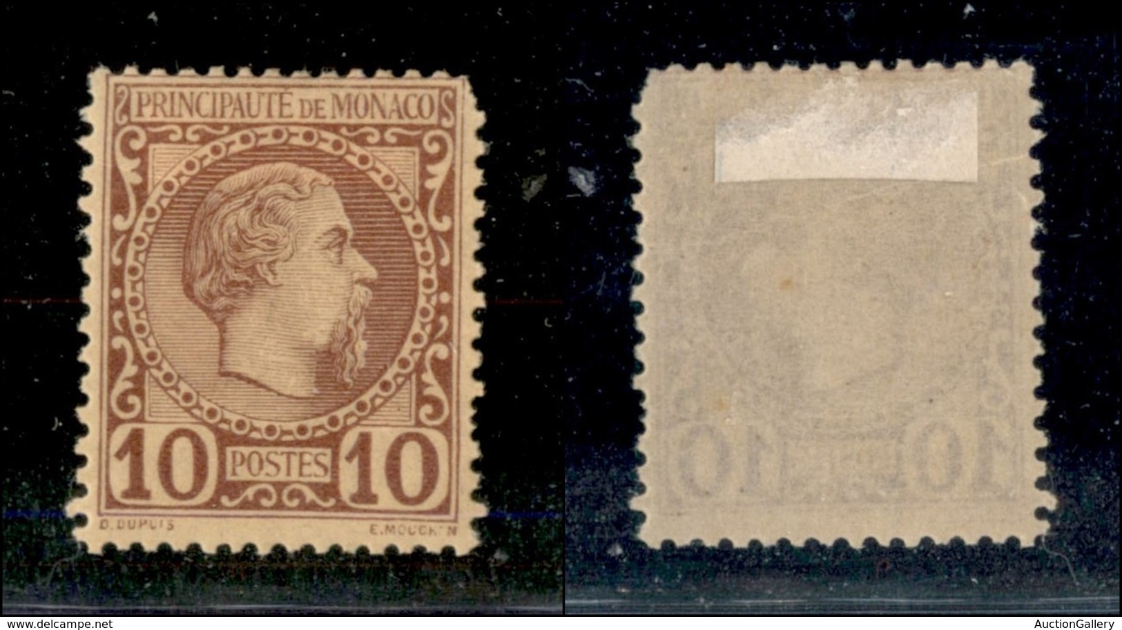 MONACO - 1885 - 10 Cent Carlo III (4) - Gomma Originale - Dentellatura Difettosa In Alto A Destra (90) - Other & Unclassified