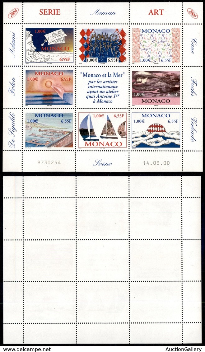 MONACO - 2000 - Monaco E Il Mare (2490/2497) - Minifoglio - Gomma Integra (20) - Other & Unclassified