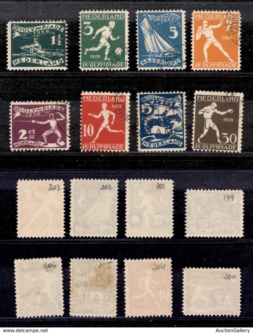 OLANDA - 1928 - Olimpiade Amsterdam (205C/212A) - Serie Completa - Usati (50) - Other & Unclassified