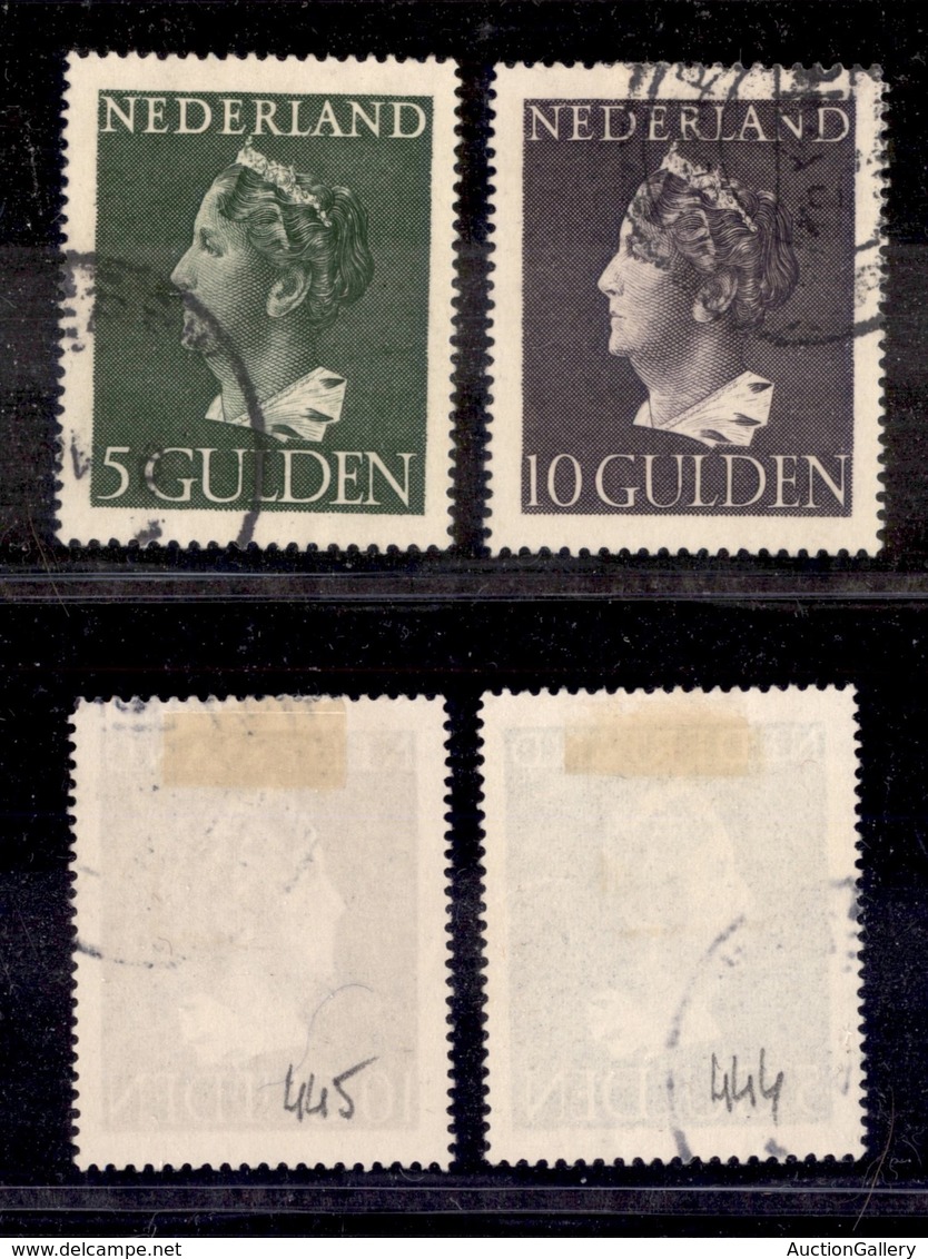 OLANDA - 1946 - 5 Gulden + 10 Gulden Guglielmina (455/456) - Serie Completa - Usati (76) - Other & Unclassified