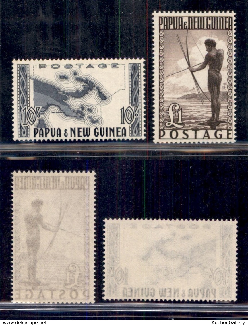 PAPUA-NUOVA GUINEA - 1952 - 10 Shilling + 1 Sterlina Vedute (22+23) - Due Valori - Gomma Integra (120) - Other & Unclassified