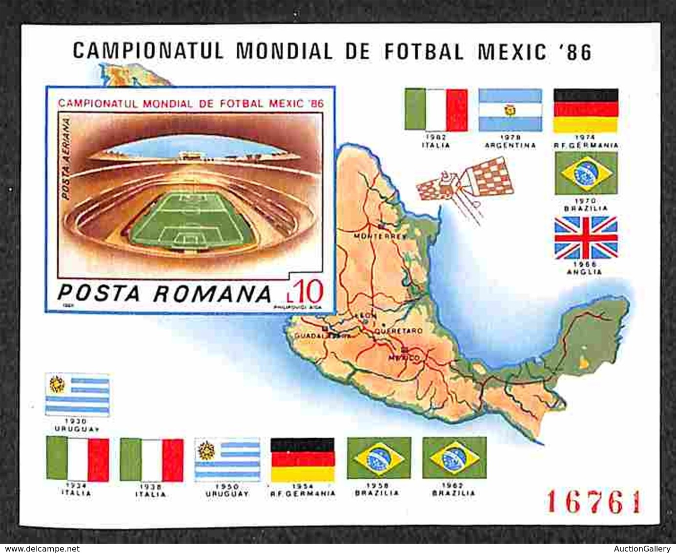 ROMANIA - 1986 - Foglietto Mondiali Calcio Messico (block 226) - Gomma Integra (25) - Other & Unclassified