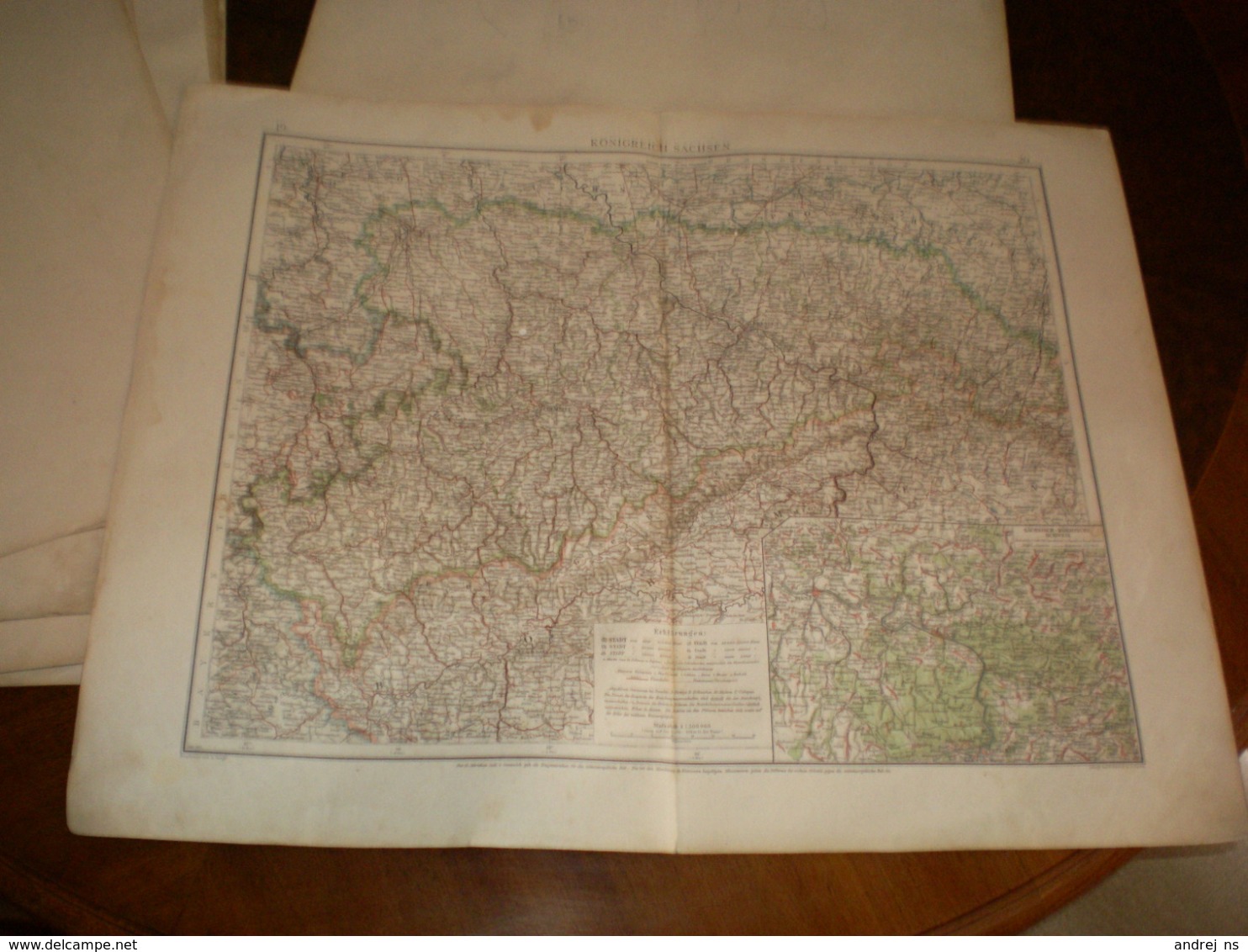 Konigreich Sachsen Volks Und Fanilien Atlas A Shobel Leipzig 1901 Big Map - Mapas Geográficas