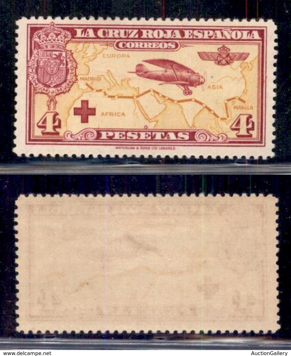 SPAGNA - 1926 - 4 Pesetas Croce Rossa (321) - Gomma Originale (80) - Other & Unclassified