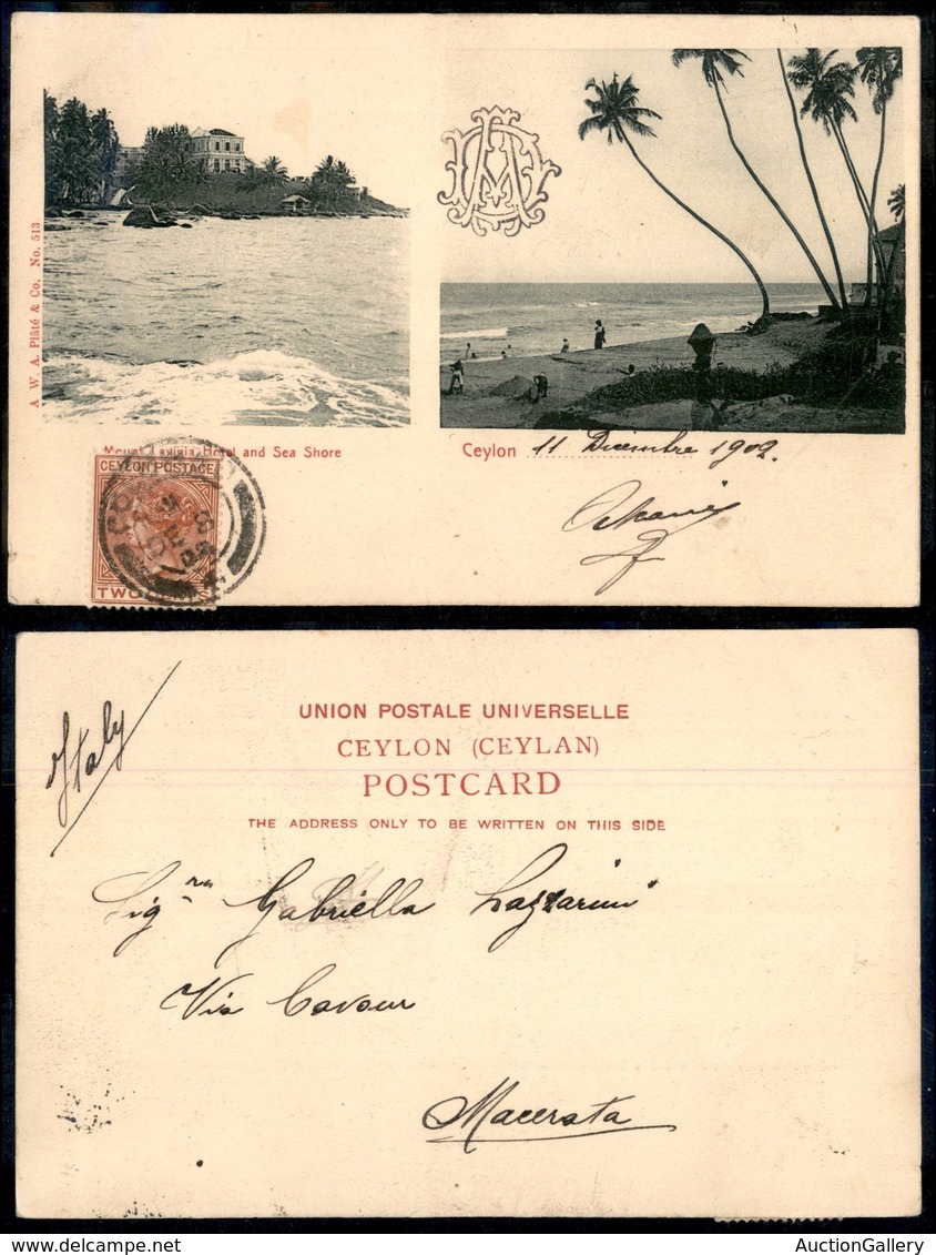 SRI LANKA - Ceylon - 2 Cent (58) - Su Cartolina Illustrata Da Colombo A Macerata Del 11.12.02 - Other & Unclassified