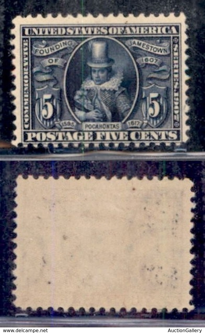 STATI UNITI D'AMERICA - 1907 - 5 Cent Mostra Jamestown (161) - Gomma Originale (120) - Other & Unclassified