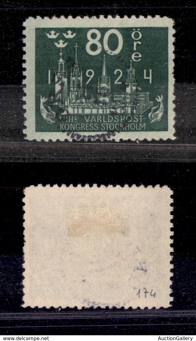 SVEZIA - 1924 - 80 Ore 8° Congresso UPU (155w) - Usato (40) - Other & Unclassified