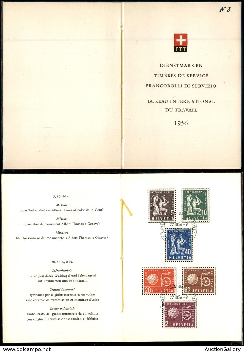 SVIZZERA - 1956 - Servizio - Bureau Intern. Du Travail (94/99) - Libretto PTT - FDC - Other & Unclassified