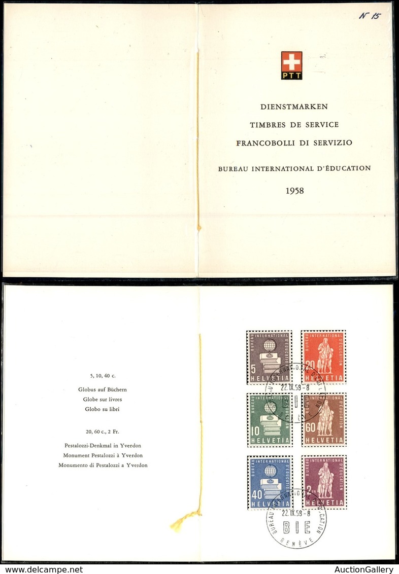 SVIZZERA - 1958 - Servizio - BIE (40/45) - Libretto PTT - FDC - Other & Unclassified