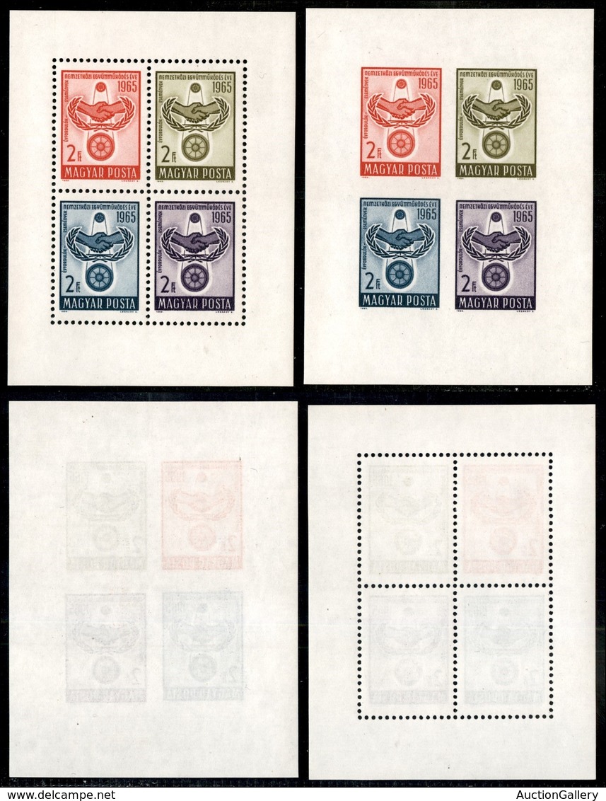 UNGHERIA - 1965 - Foglietti 20 Anni ONU (block 48 A+B) - Dentellato E Non - Gomma Integra (30+) - Sonstige & Ohne Zuordnung