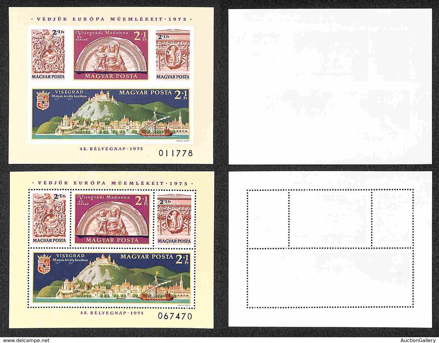 UNGHERIA - 1975 - Foglietti Patrimonio Europeo (block 115 A+B) Dentellato E Non - Gomma Integra (103) - Other & Unclassified