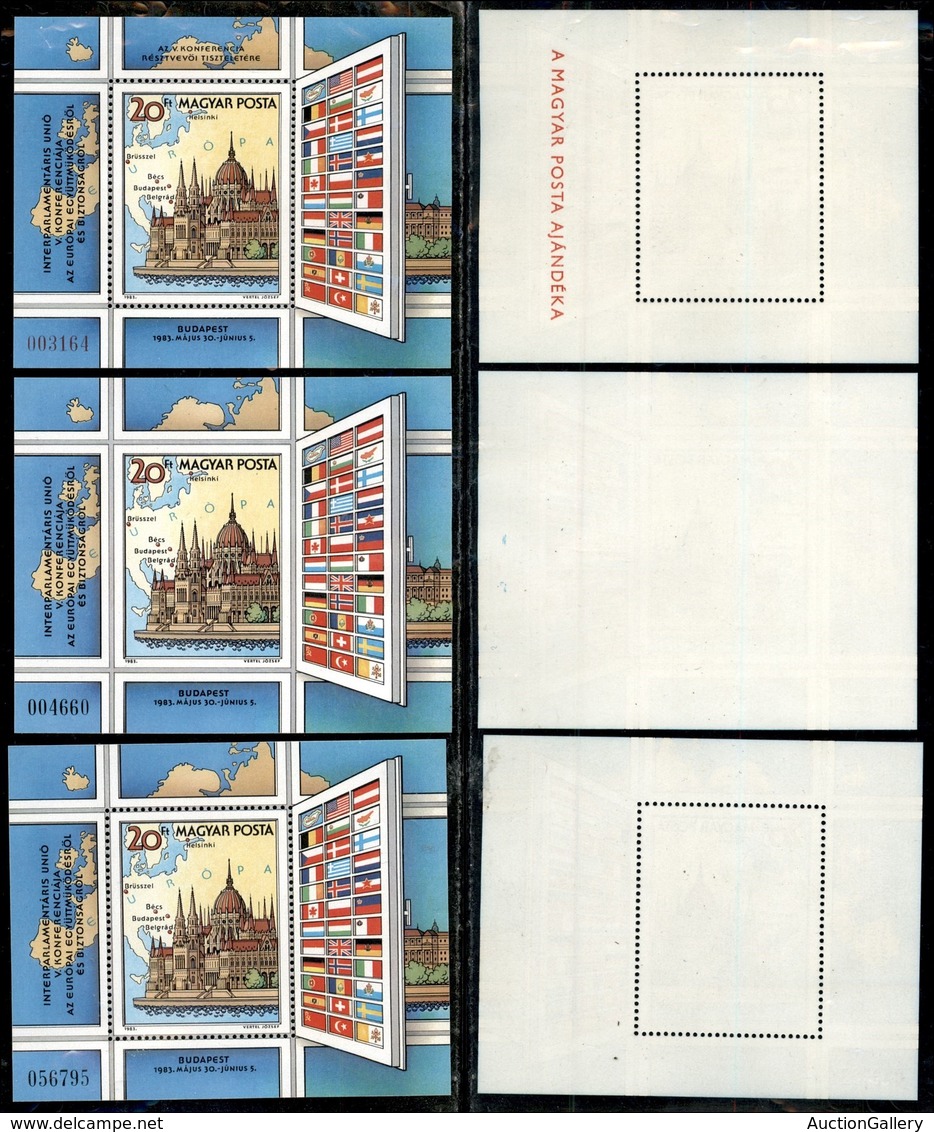 UNGHERIA - 1983 - Foglietti KSZE (block 163 A + B + A I) - I Tre Foglietti - Gomma Integra (149) - Other & Unclassified