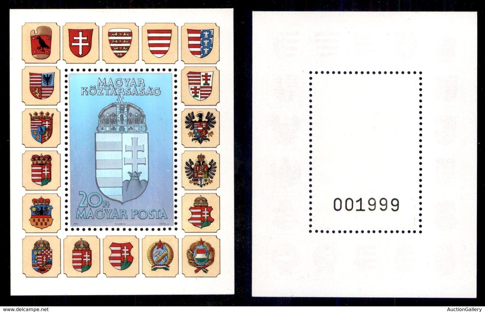 UNGHERIA - 1991 - Foglietto Nuovo Stemma Nazionale Ologramma (block 218a) - Gomma Integra (120) - Sonstige & Ohne Zuordnung
