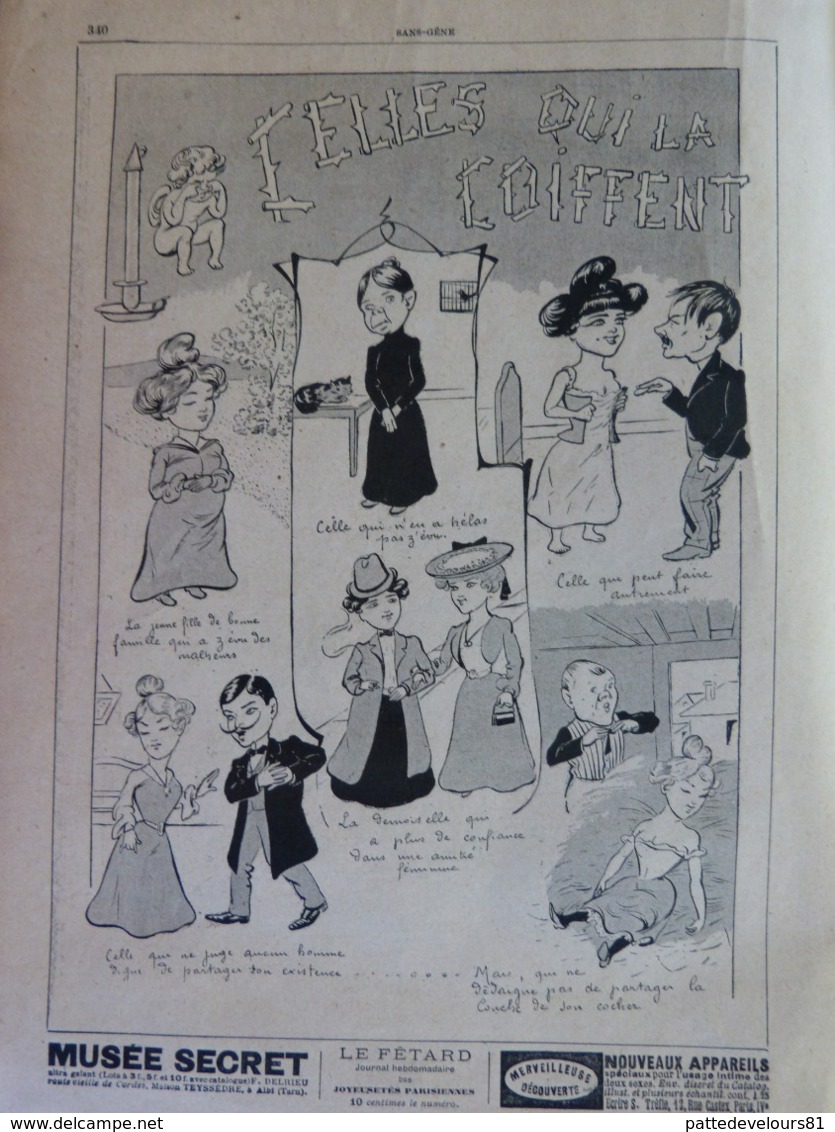 Revue "Sans-Gêne" 1902 Grivoise Femme Lady Glamour N° Spécial "Sainte Catherine" Cocu Cuckold Erotique Humour  (4 Scans) - 1900 - 1949