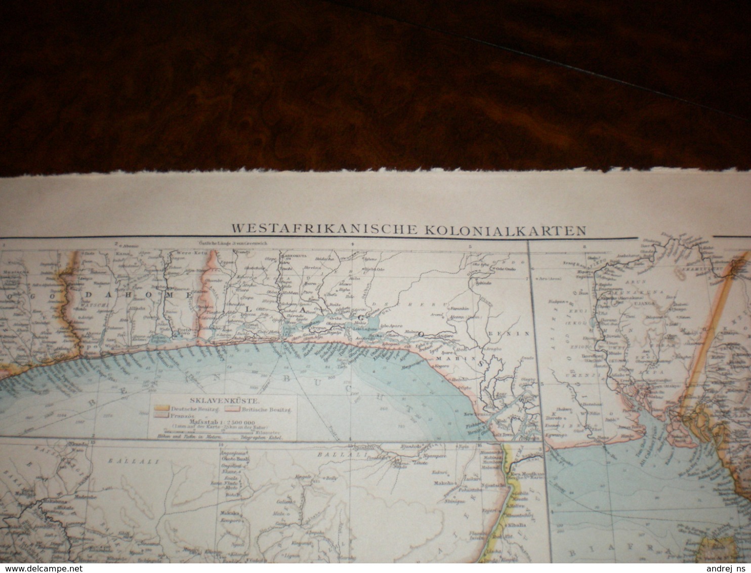 Westafrikanische Kolonialkarten Volks Und Familien Atlas A Shobel Leipzig 1901 Big Map - Cartes Géographiques