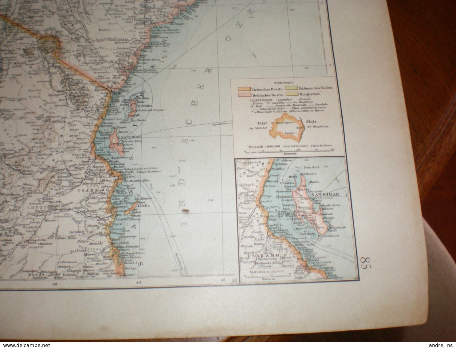 Deutsch Ostafrika Volks Und Familien Atlas A Shobel Leipzig 1901 Big Map - Mapas Geográficas