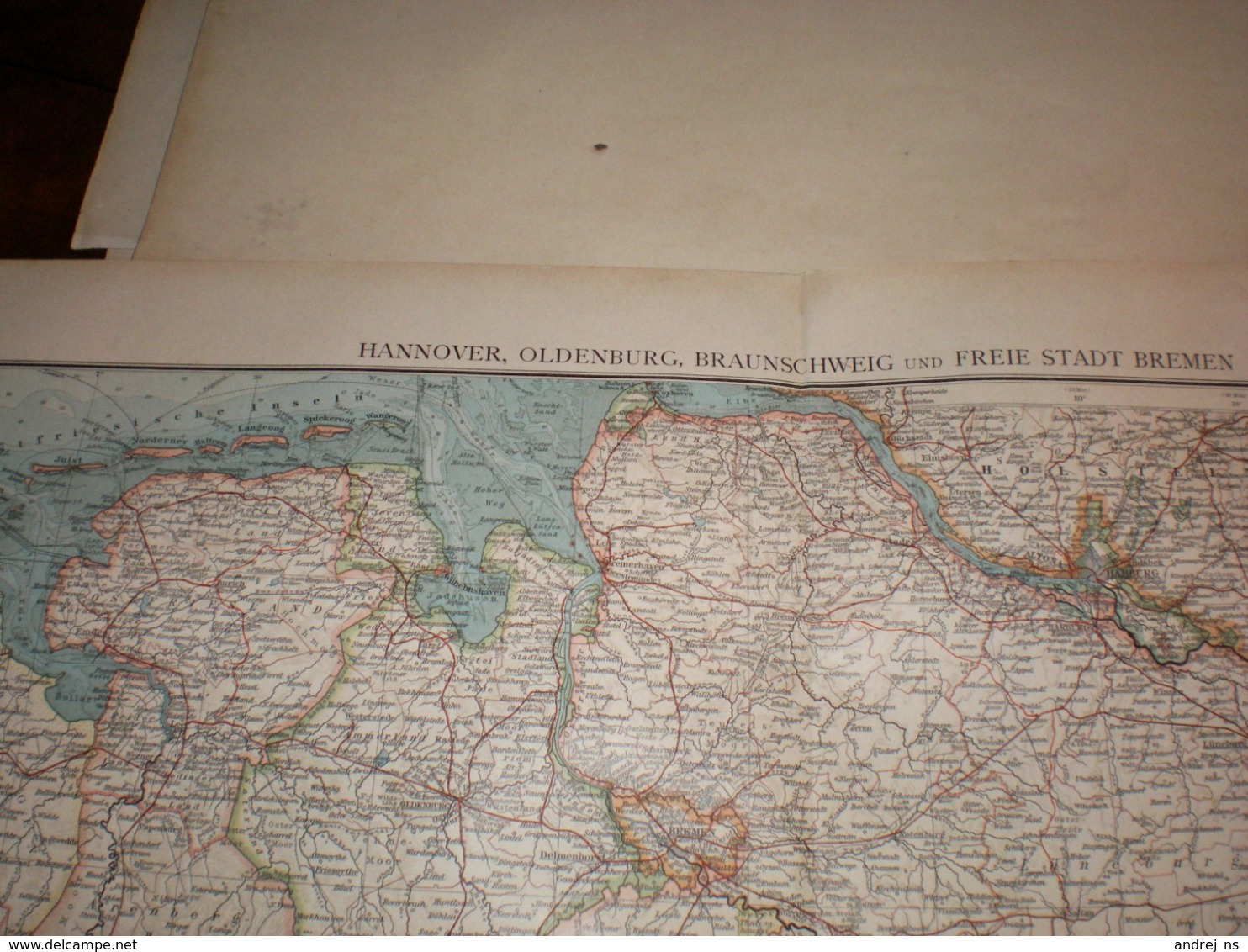 Hannover Oldenburg Braunschweig Und Freie Stadt Bremen Volks Und Familien Atlas A Shobel Leipzig 1901 Big Map - Mapas Geográficas