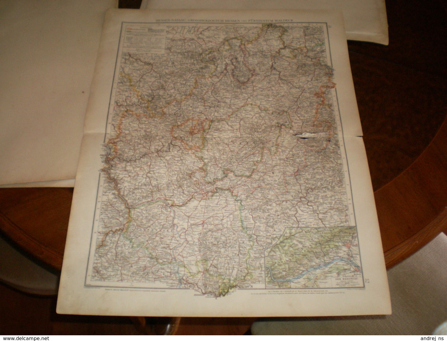 Hessen Nassau Grossherzogtum Hessen Und Furstentum Waldeck Volks Und Familien Atlas A Shobel Leipzig 1901 Big Map - Mapas Geográficas