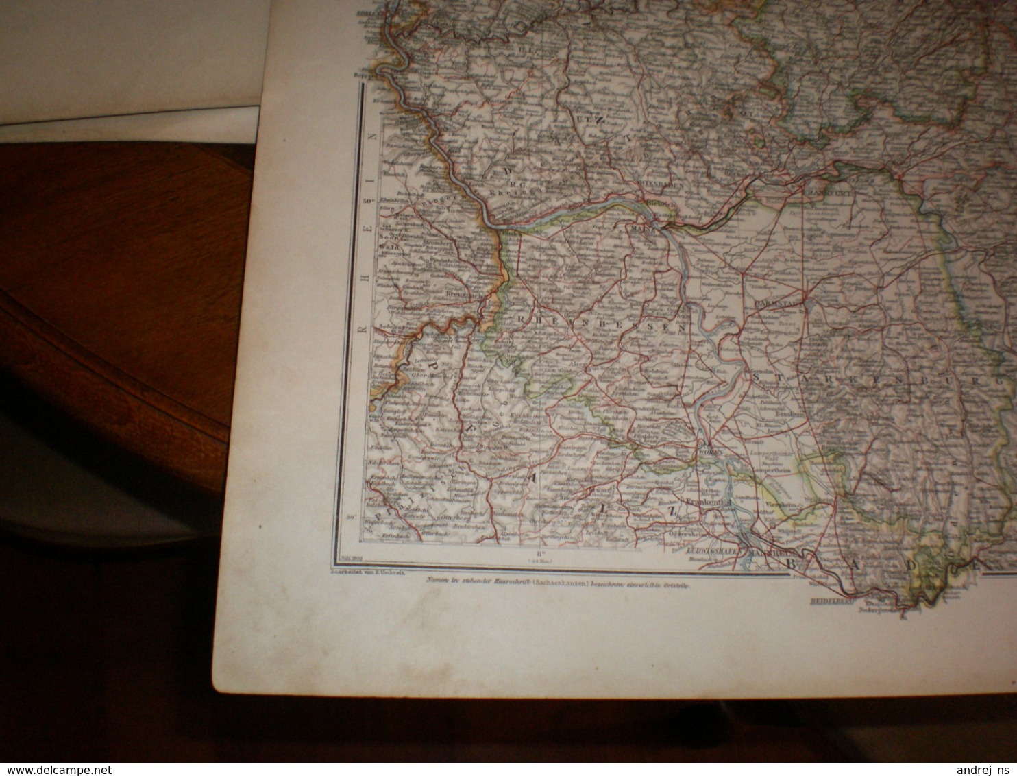 Hessen Nassau Grossherzogtum Hessen Und Furstentum Waldeck Volks Und Familien Atlas A Shobel Leipzig 1901 Big Map - Mapas Geográficas