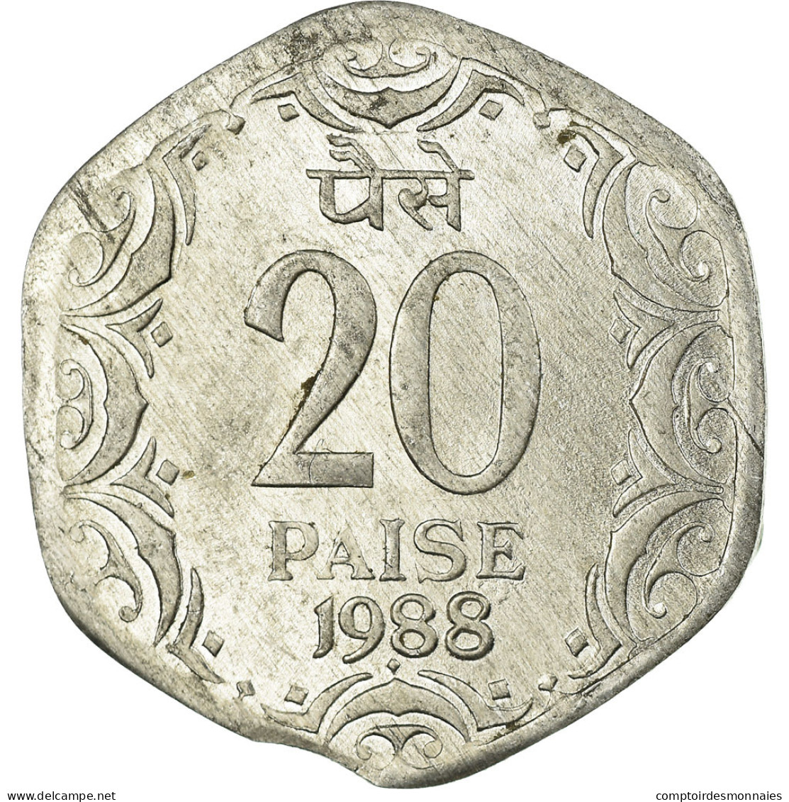 Monnaie, INDIA-REPUBLIC, 20 Paise, 1988, B+, Aluminium, KM:44 - Inde