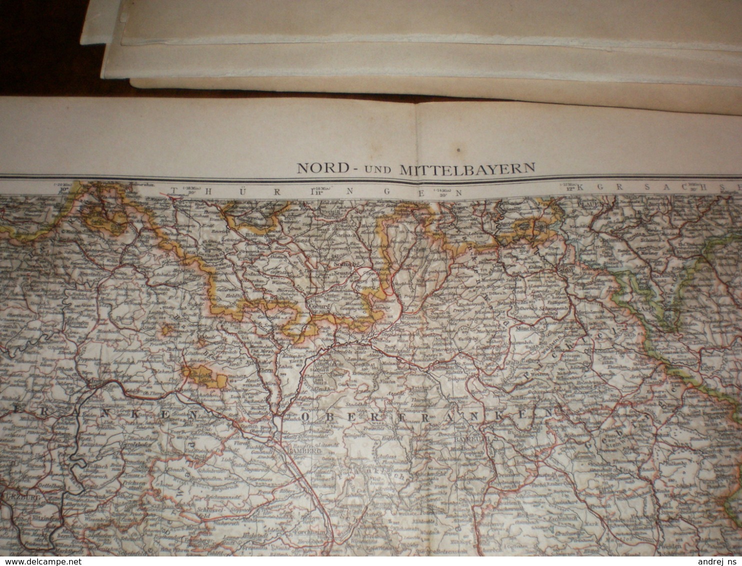 Nord Und Mittelbayern Volks Und Familien Atlas A Shobel Leipzig 1901 Big Map - Mapas Geográficas