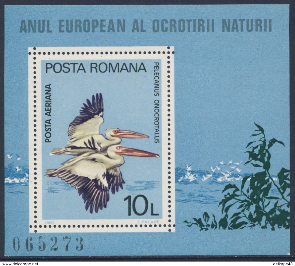 Romania Romana Rumänien 1980 B167 - Mi 3711 ** Pelecanus Onocrotalus : Eastern White Pelicans / Rosapelikan / Pélican - Blokken & Velletjes