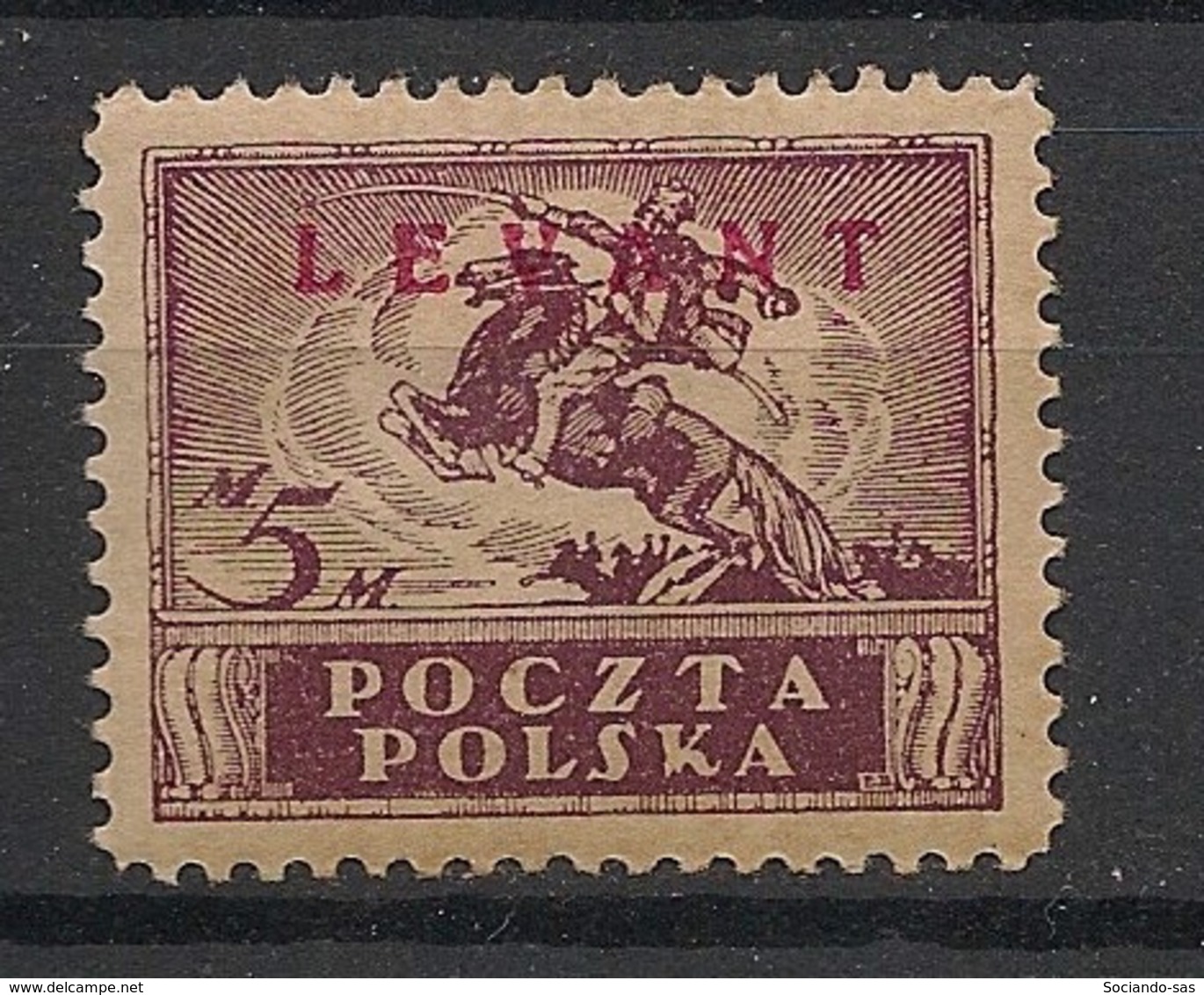 Polska - Levant - 1919 - N°Yv. 12 - 5m Lilas - Neuf * / MH VF - Bezetting