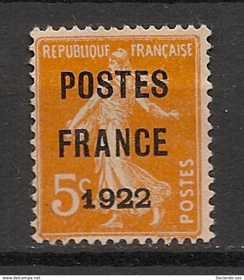 France - 1922 - Préoblitéré N°Yv. 36 - Semeuse 5c Orange - Neuf (*) / MNG - 1893-1947