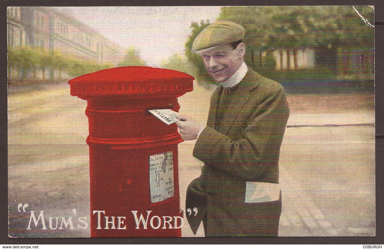 GREAT BRITAIN. EDWARDIAN ERA POSTCARD. MUM'S THE WORD. UNUSED. B & D PICTORIAL POSTCARD PIONEERS. KROMO SERIES. PRINTED - Postal Services