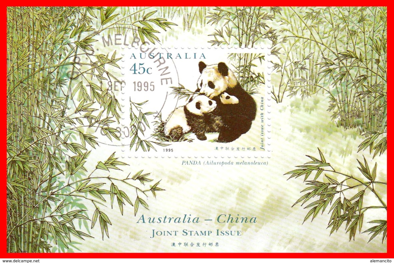 AUSTRALIA ,2 HOJITA MINI PANDA, AÑO 1995 - Hojas Bloque