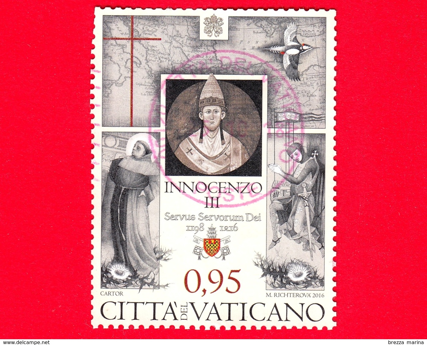 VATICANO - Usato - 2016 - 800º Anniversario Della Morte Di Innocenzo III - Ritratto - 0.95 - Usati