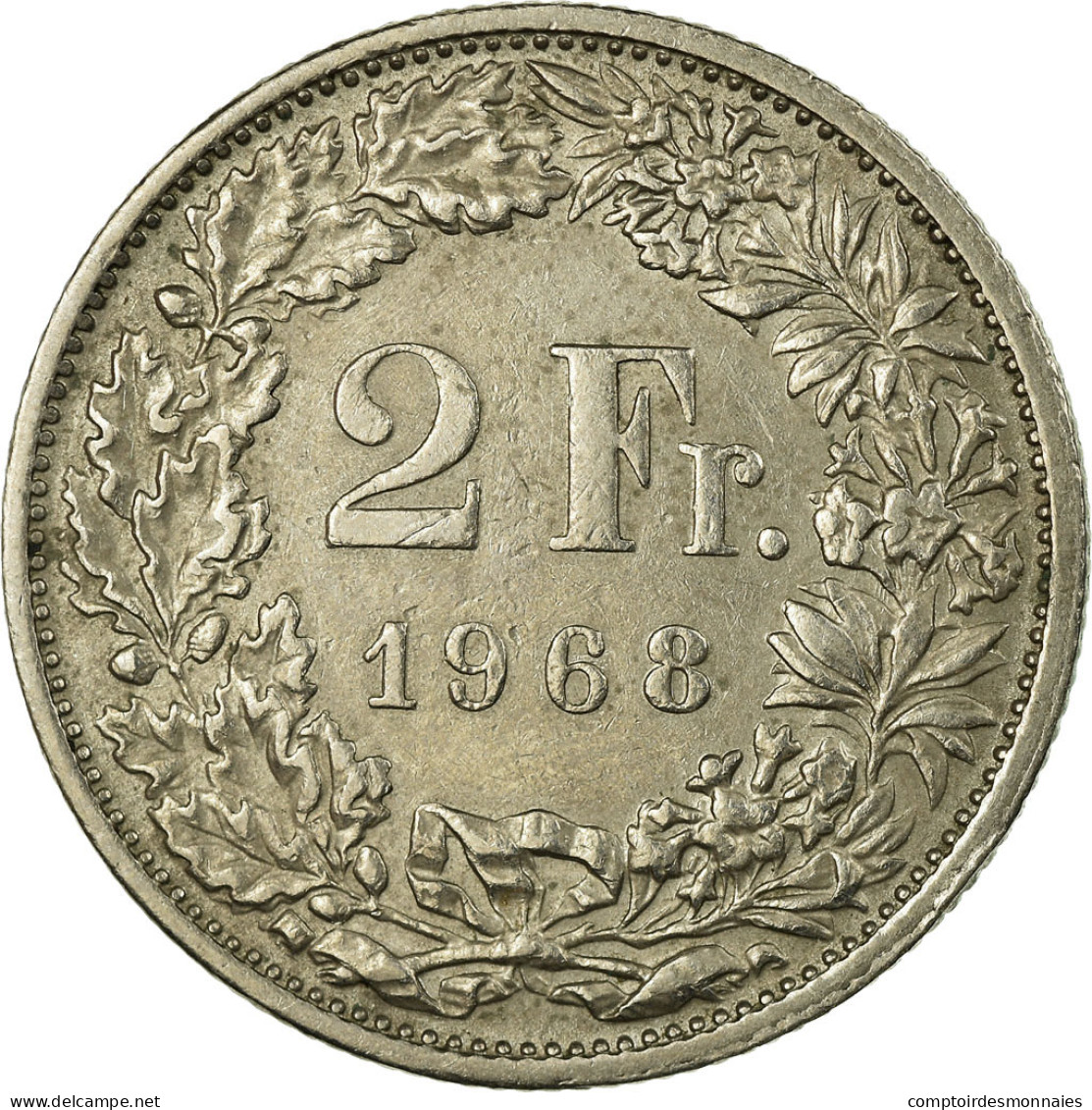 Monnaie, Suisse, 2 Francs, 1968, Bern, TTB, Copper-nickel, KM:21a.1 - Autres & Non Classés