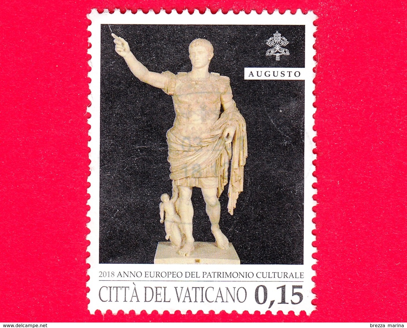 VATICANO - Usato - 2018 - Anno Europeo Del Patrimonio Culturale - Augusto Di Prima Porta  - 0.15 - Usati