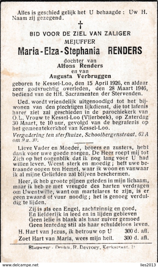Kessel-Loo, 1946, Maria Renders, Verbruggen - Santini