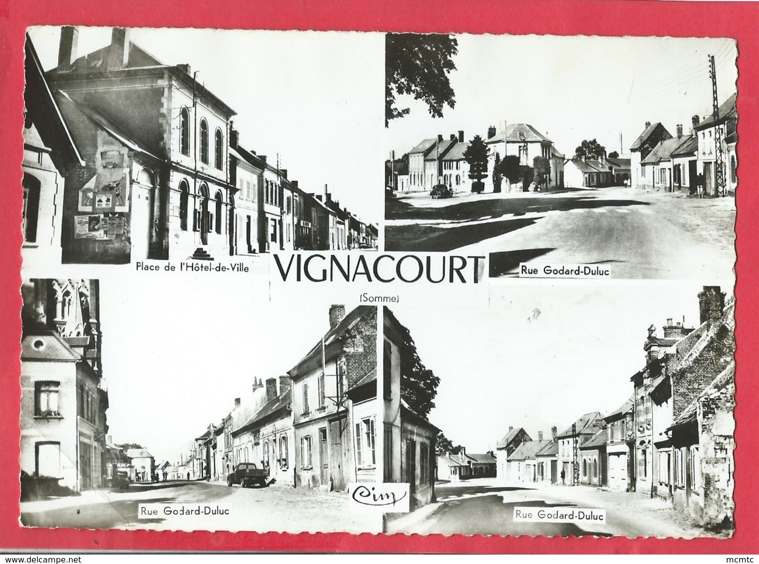 CPSM Grand Format   -  Vignacourt   -(80.Somme) -Place De L'Hôtel De Ville - Rue Godard Duluc - Vignacourt
