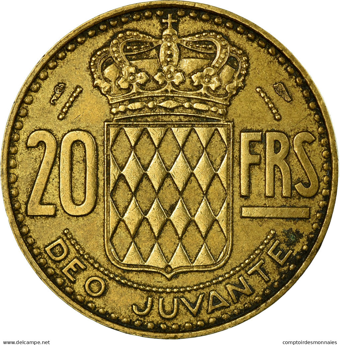 Monnaie, Monaco, Rainier III, 20 Francs, Vingt, 1951, TTB+, Aluminum-Bronze - 1949-1956 Francos Antiguos