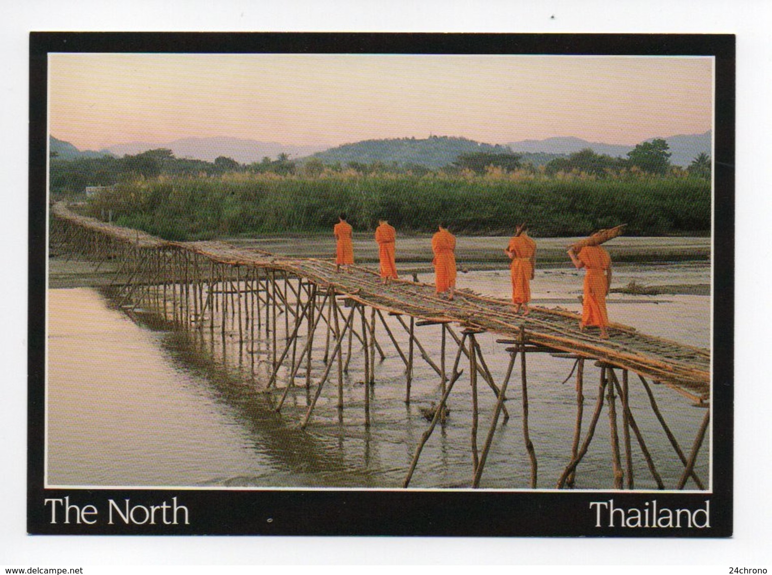 Thailande: The North, Monks Wooden Bridge At Kok River, Chiangrai, Moine, Pont (19-1683) - Thaïlande