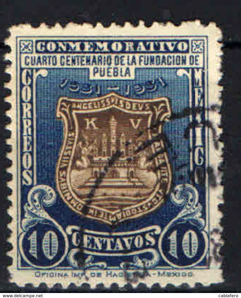MESSICO - 1931 - STEMMA DI PUEBLA - 400° ANNIVERSARIO - USATO - Messico