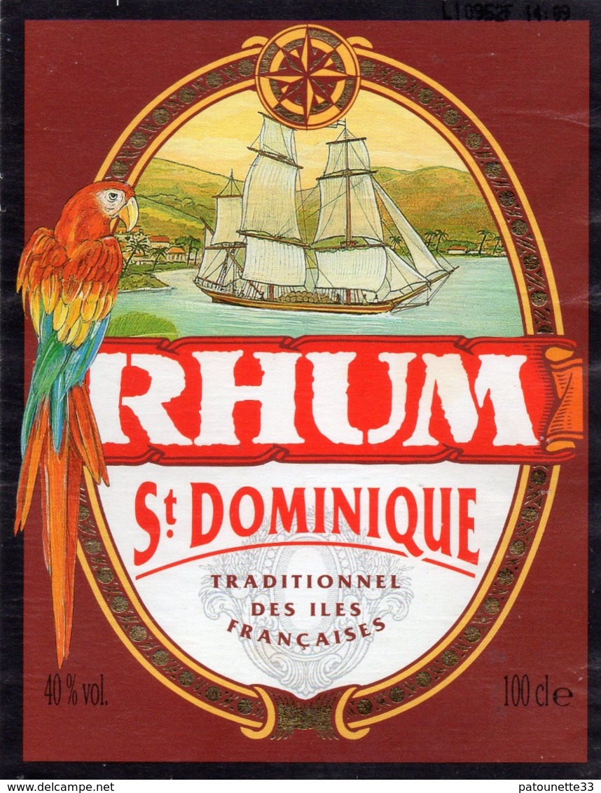 ETIQUETTE RHUM TRADITIONNEL ST DOMINIQUE DES ILES FRANCAISES 1L 40° - Rhum